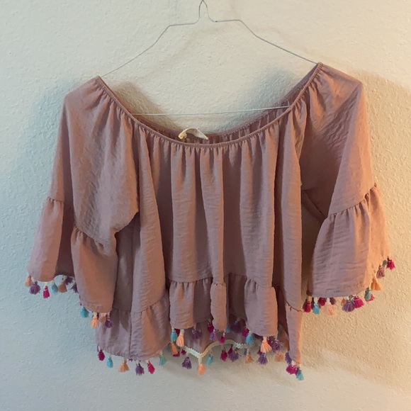Off the shoulder fringe top - Picture 4 of 5